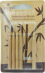 Rizes Crete Bamboo Interdental Brushes with Handle Beige 5pcs