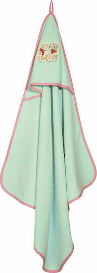 Greenwich Polo Club Hooded Baby Bath Towel Mint Pink