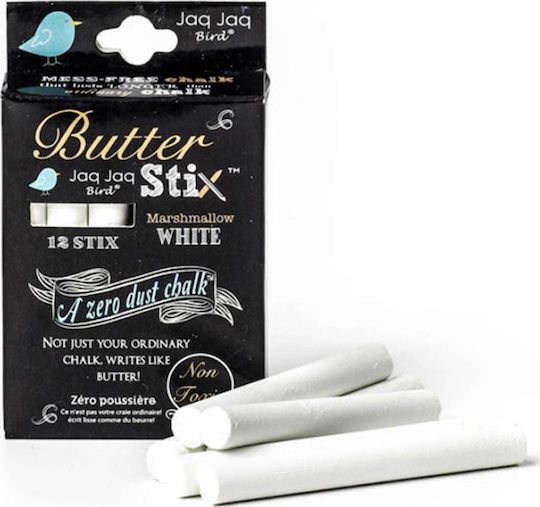 Jaq Jaq Bird Set 12 White Chalk Butterstix