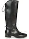 Leather Riding Boots with Zipper / Laces Felicity Black