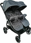 Kikka Boo Happy2 Doppelter Kinderwagen Geeignet für Neugeborene Dark Grey 6.3kg 31001040006