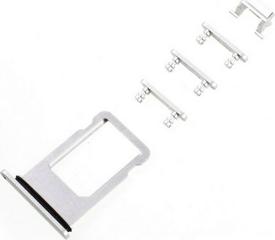Υποδοχή Κάρτας SIM Side Button Ασημί για iPhone 8 Plus