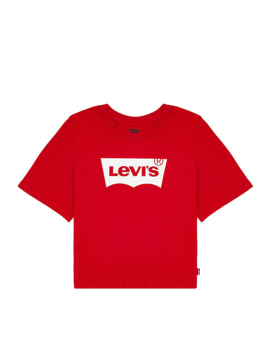Kinder-Crop-Top Kurzarm Rot