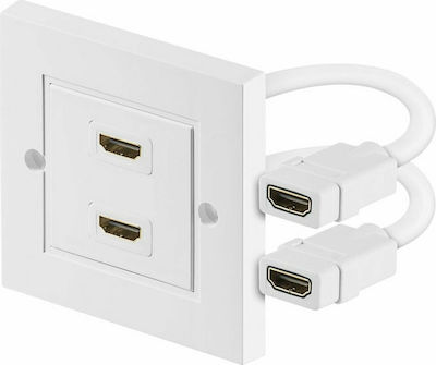 Goobay Πρίζα HDMI με Πλαίσιο MMK Wall Socket σε Λευκό χρώμα 51723