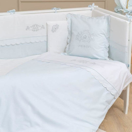 Funna Baby Baby Crib Bedding Set Prince 3pcs Light Blue