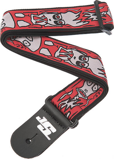 Daddario Joe Satrani Woven Guitar Strap Up in Flames