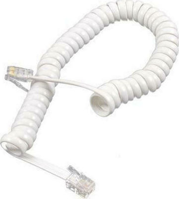 Spiral Telephone Cable RJ9 2m White (68256)
