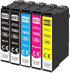 EPSON T603XL-Pack of 5* pieces of epson T603XL compatible inks (2xblack)