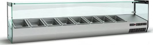Inox Dobros Βιτρίνα Συντήρησης Επιτραπέζια με Χωρητικότητα 5x1/4 GN 118x34x45cm