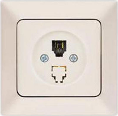 Eurolamp Complete Single Telephone Socket Beige 152-16113