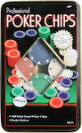 Zita Toys Set 100 Poker Chips 50mm / 11.5gr in Metallic Box