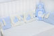 Mother Baby Puppy Crib Bumpers Classic Inside Light Blue 30x210cm