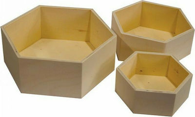 Next Wooden Craft Box 24188------2 Hexagonal Boxes Set of 3 pieces