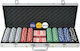 vidaXL Set 500 Poker Chips 11.5gr in Suitcase with 2 Decks