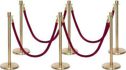 Next Systems Safety Barrier Post Black Set with Strap 1.5mx100cm RPGC-100-Set-6-Velvet-Red-4
