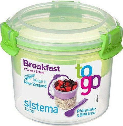 Sistema Breakfast To Go Cutie De Prânz Din Plastic Verde 530ml