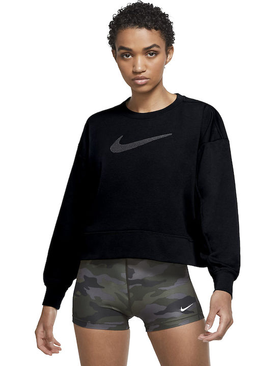 Nike Dri-Fit Get Fit Γυναικείο Φούτερ Smoke Grey