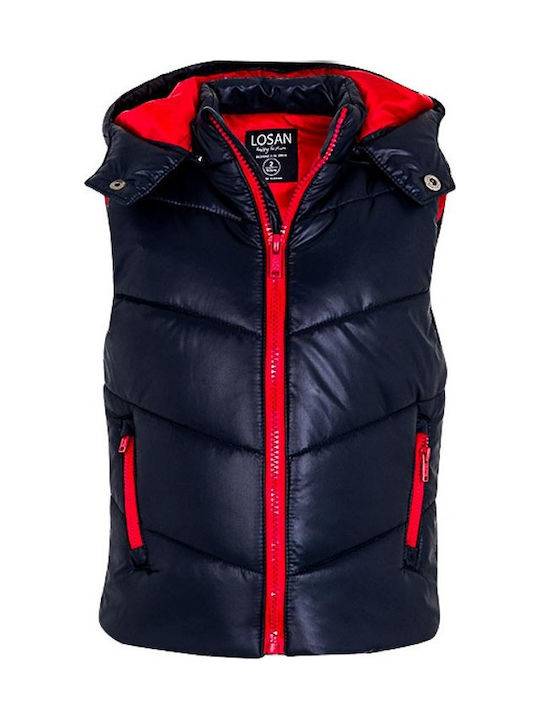 Losan Kids Casual Jacket Sleeveless Short with Hood Navy Blue Μπουφάν Αμάνικο 025-2651 025-2651AL-032