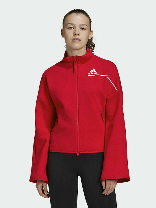 Adidas Z.N.E. Γυναικείο Αθλητικό Μπουφάν Κόκκινο
