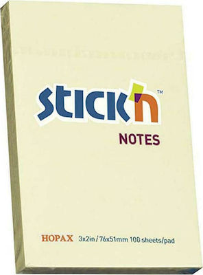 Stick'N 21006 Post-it Notes Pad 100 Sheets Yellow 5.1x7.6cm