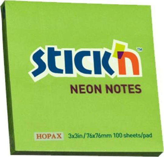 Stick'N Autocolante Hârtii de Notițe în Cub 100 Foi Verzi 7.6x7.6buc
