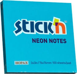 Stick'N Aufkleber Notizblöcke in Würfel Blau 7,6x7,6cm