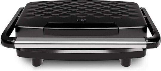 Life Diamond Τοστιέρα για 2 Τοστ 750W Μαύρη