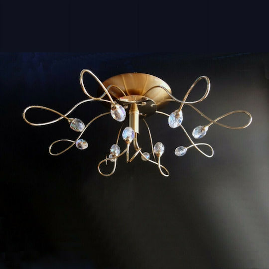 DITS Lighting Acc Plafonieră de Tavan Aurie cu Cristale