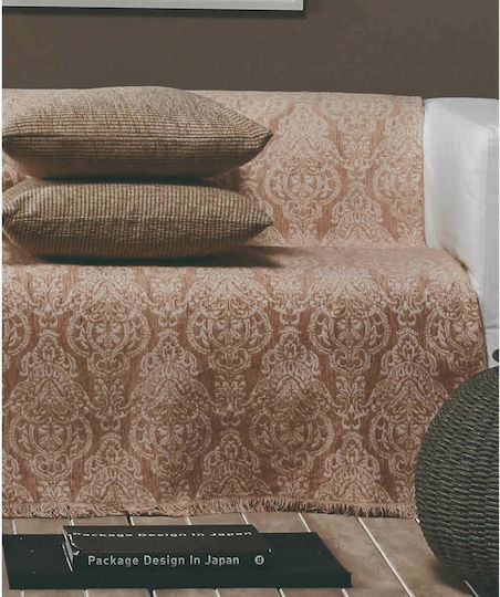 Kentia Vienna Cuverturi Pentru Canapea 4 Locuri 180x340cm 18 Ecru Salmone Roz