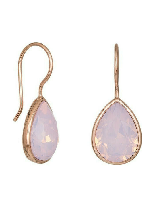 Rose gold plated earrings with pink stones 925 036824 036824 036824 Silver