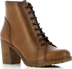 Ragazza Women's Leather Medium Heel Boots Tabac Brown