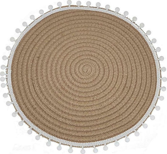 Atmosphera Placemats Rotund Din paie Maro 38cm 1buc