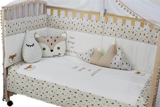Bebe Stars Crib Decorative Pillows Fox White 25x25cm 3pcs