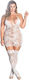 Leg Avenue Strappy Suspender Bodystocking Dress White 3003-4738-2