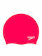 Speedo Plain Moulded Silicone Adults Swimming Cap Red
