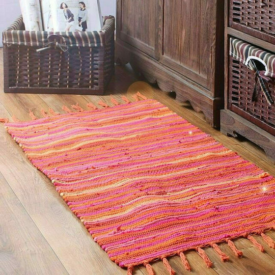 Sidirela Fiesta Βαμβακερό με Κρόσια 60x90cm Πορτοκαλί