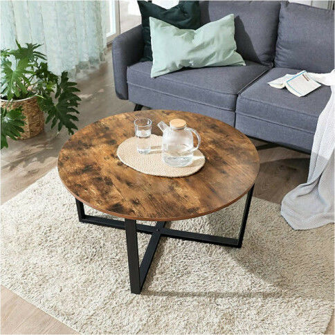 Masa Centrală Rotundă Din Lemn Maro L88xLățime88xÎnălțime47cm
