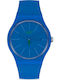 Swatch BelTempo Γυναικείο Ρολόι 41mm Μπαταρίας με Μπλε Καουτσούκ Λουράκι