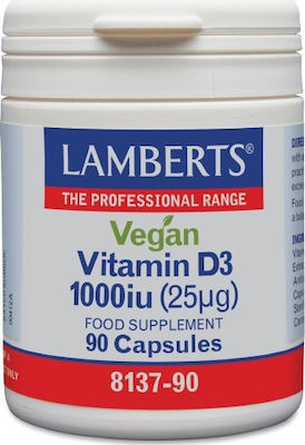 Lamberts Vegan Vitamin D3 Vitamin for Immune System Boost 1000iu 90 caps