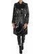 Damen Schwarz Trenchcoat