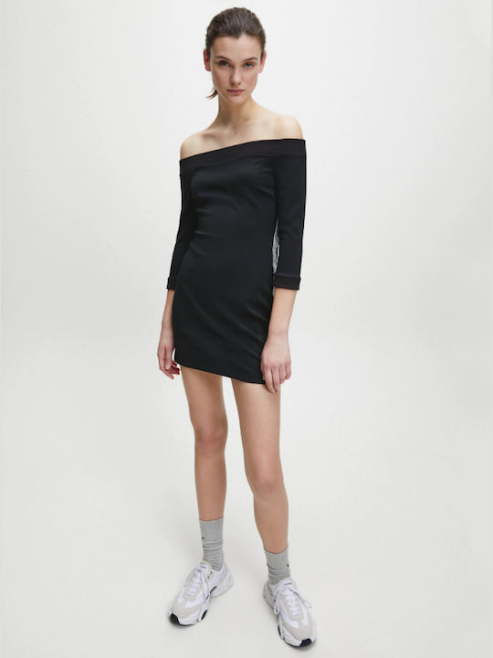 Calvin Klein Mini Rochie cu cămașă Rochie Negru