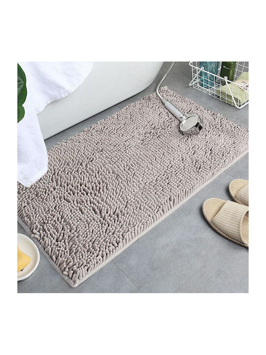 Sidirela Αντιολισθητικό Πατάκι Μπάνιου Microfiber Ε-2267 Γκρι Ανοιχτό 50x80εκ.