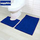 Sidirela Non-Slip Bath Mats Set Toilet E-2564 E-2564 Blue 2pcs