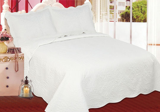 Silk Fashion Λαχούρι Tagesdecken Set Creme 160x220cm 2Stücke