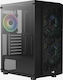 Aerocool Hive ARGB v1 Gaming Midi Tower Κουτί Υπολογιστή με Πλαϊνό Παράθυρο Μαύρο