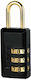 Master Lock 646EURD Steel Padlock Brass Combination 20mm Black 1pcs