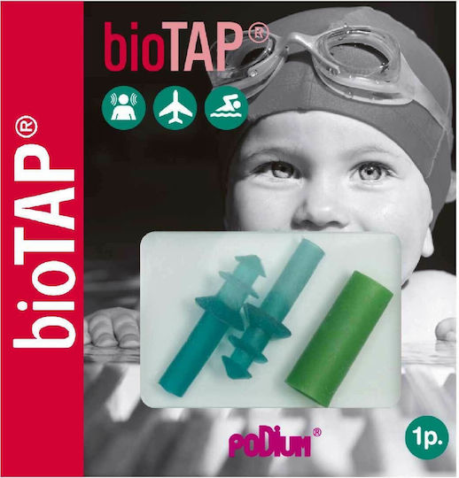 Biotap Παιδικές Ωτοασπίδες Σιλικόνης για Κολύμβηση σε Πράσινο Χρώμα PF04 2τμχ