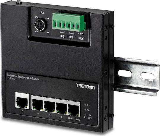 Trendnet TI-PG50F Unmanaged L2 PoE+ Switch with 5 Gigabit (1Gbps) Ethernet Ports