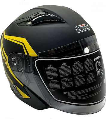 Citystar CTS 630 Jet Helmet ECE 22.05 1315gr Black/Yellow Fluo