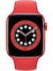 Apple Watch Series 6 Aluminium 44mm Αδιάβροχο με Παλμογράφο (Product Red)